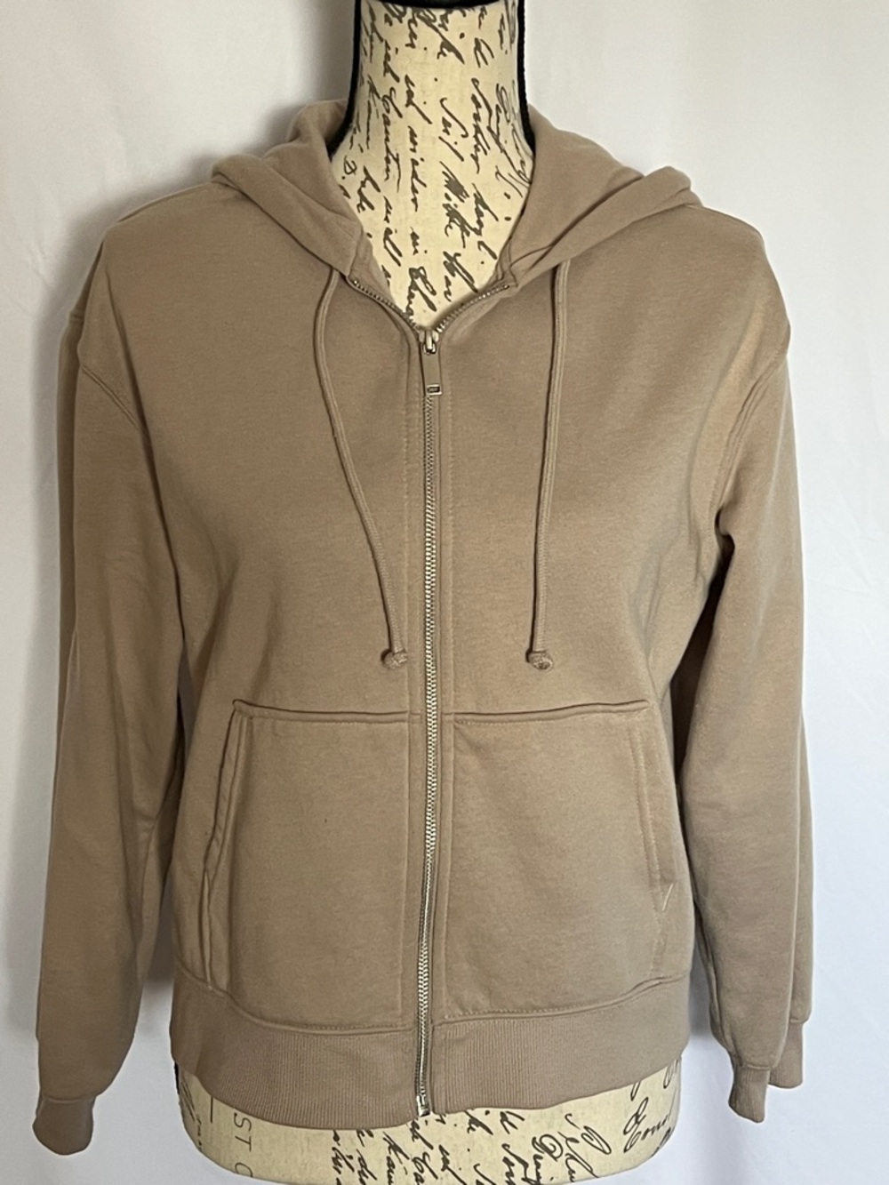 Divided oatmeal zipper hoodie size